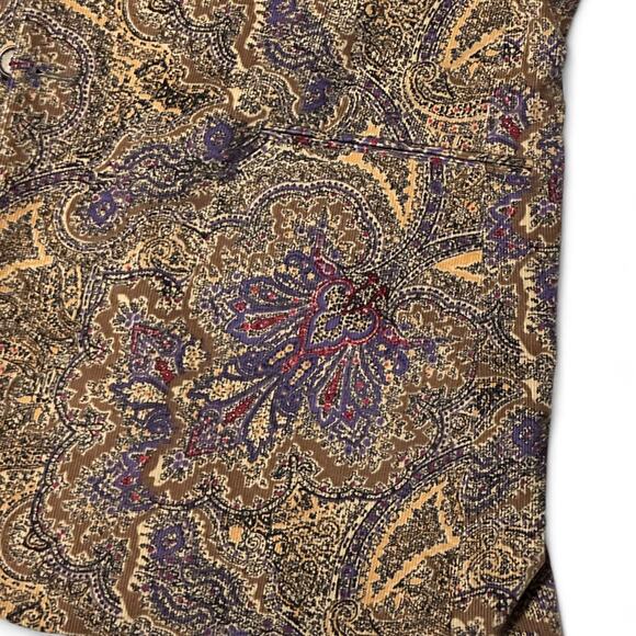 Alan Flusser XXL Corduroy Sport Coat Paisley Brown Purple Boho Y2K Vintage Party - Picture 8 of 11